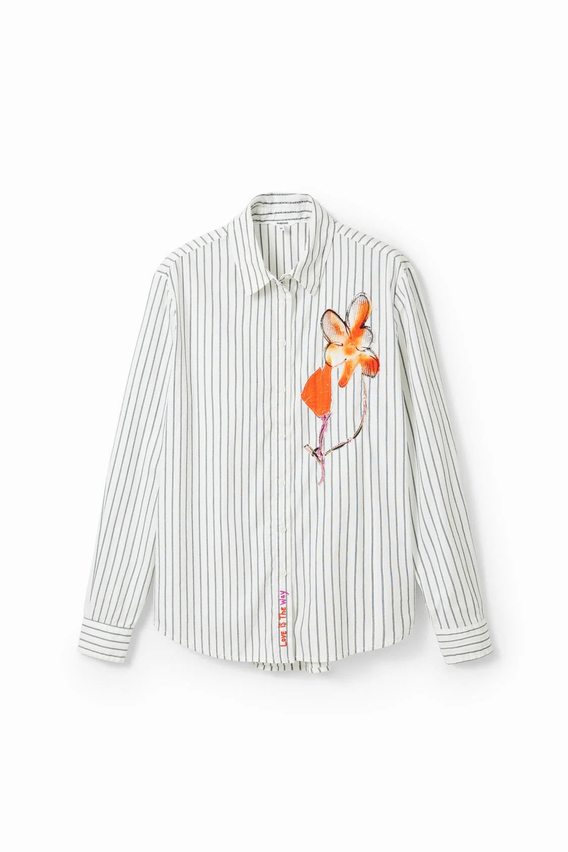 Clothing - Desigual Striped Flower Shirt