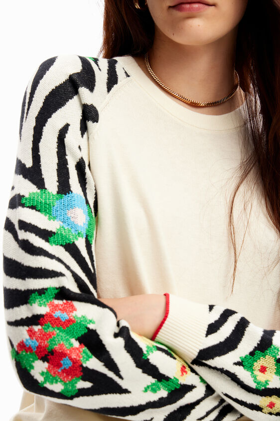 Clothing - Desigual Embroidered Zebra Pullover