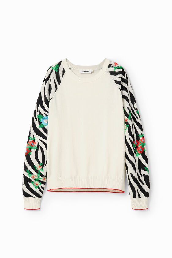 Clothing - Desigual Embroidered Zebra Pullover